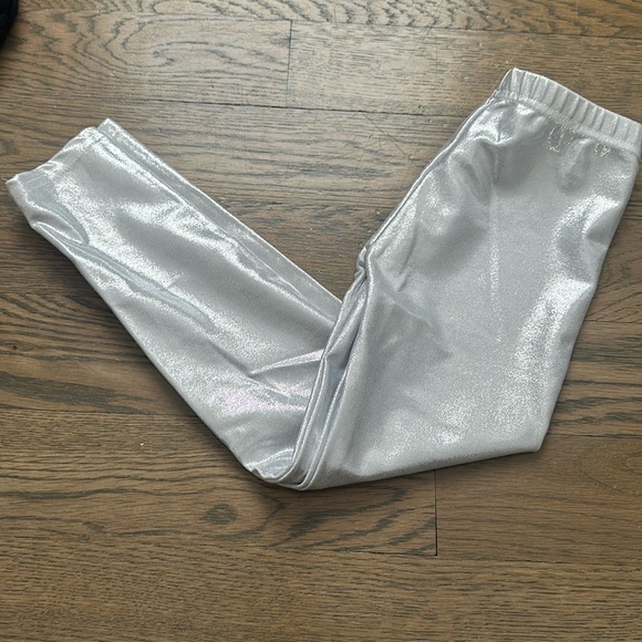 Dori Creations Silver Metallic Leggings Like New - Picture 1 of 1